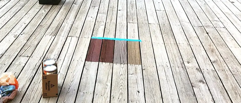 mixing stains on the deck