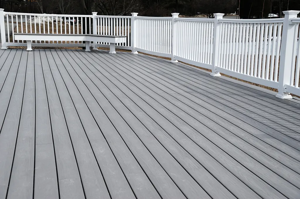 gray stained deck 