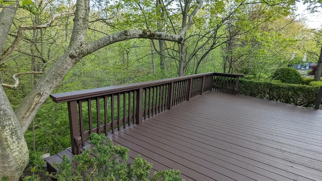 solid deck stained with custom matched stain