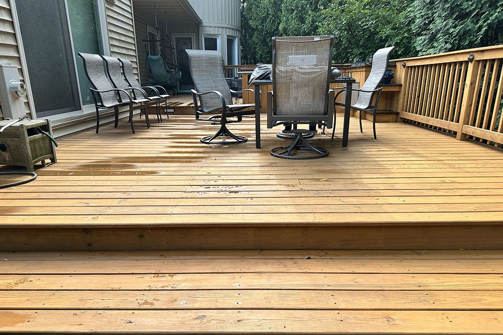 freshly sealed deck