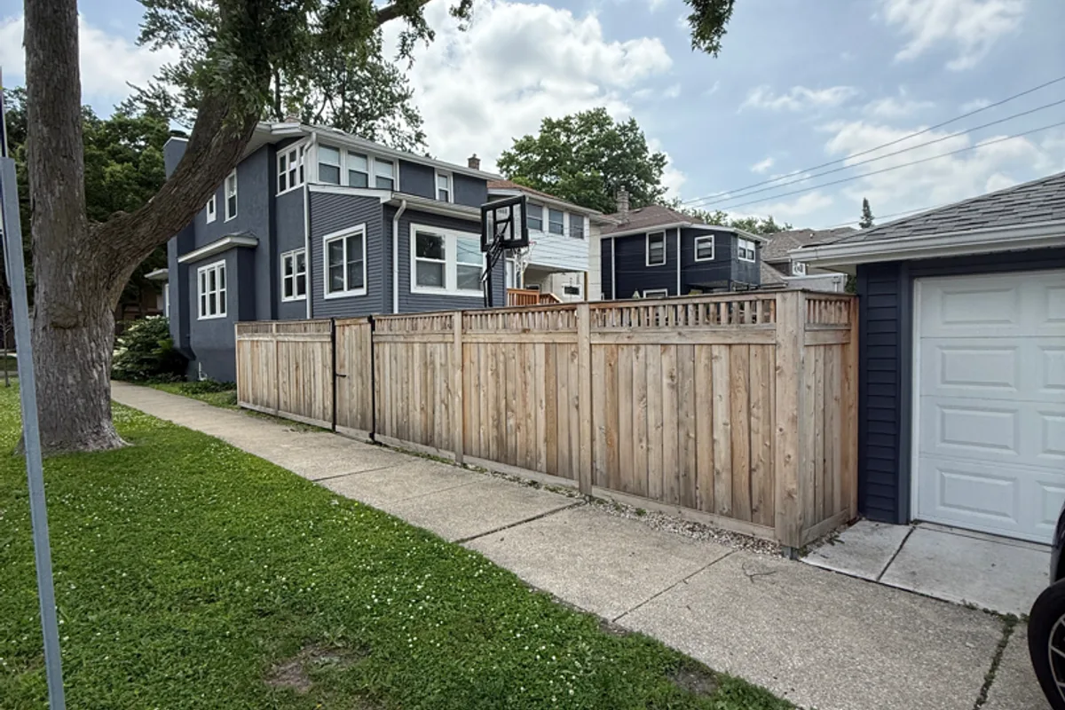 Wood Fence Restoration before — Oak Park IL home