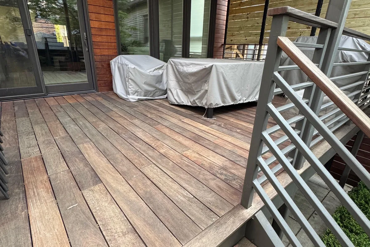 Ipe Deck Cleaning & Oiling before — Chicago IL home