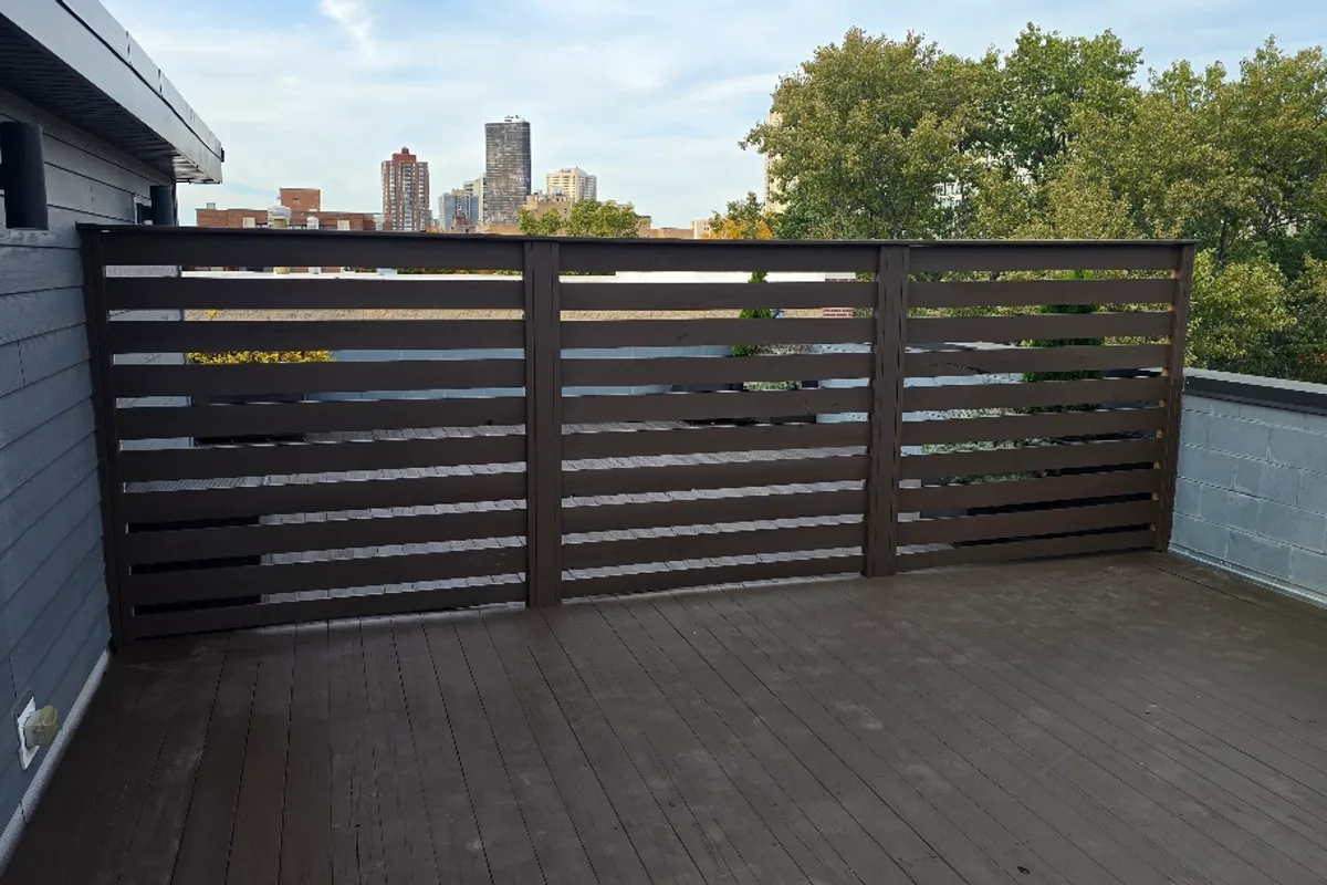 Rooftop & Balcony Deck Restoration Wash, Sand & Stain project in Chicago, IL